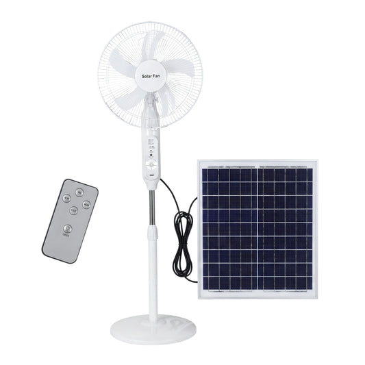 Solar-Powered Multi-Gear Fan with LED Light and Solar Panel