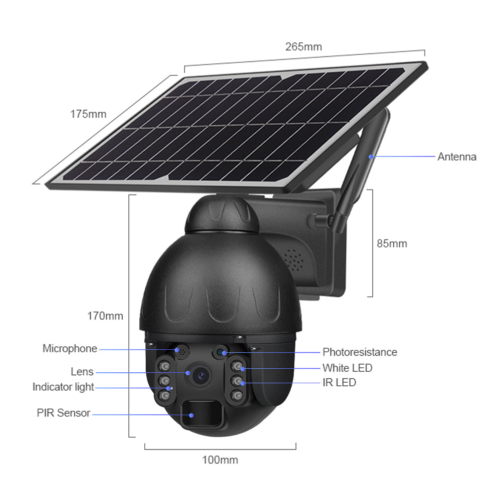 Wifi Steel Solar PTZ Camera(with memorycard) - Image 3