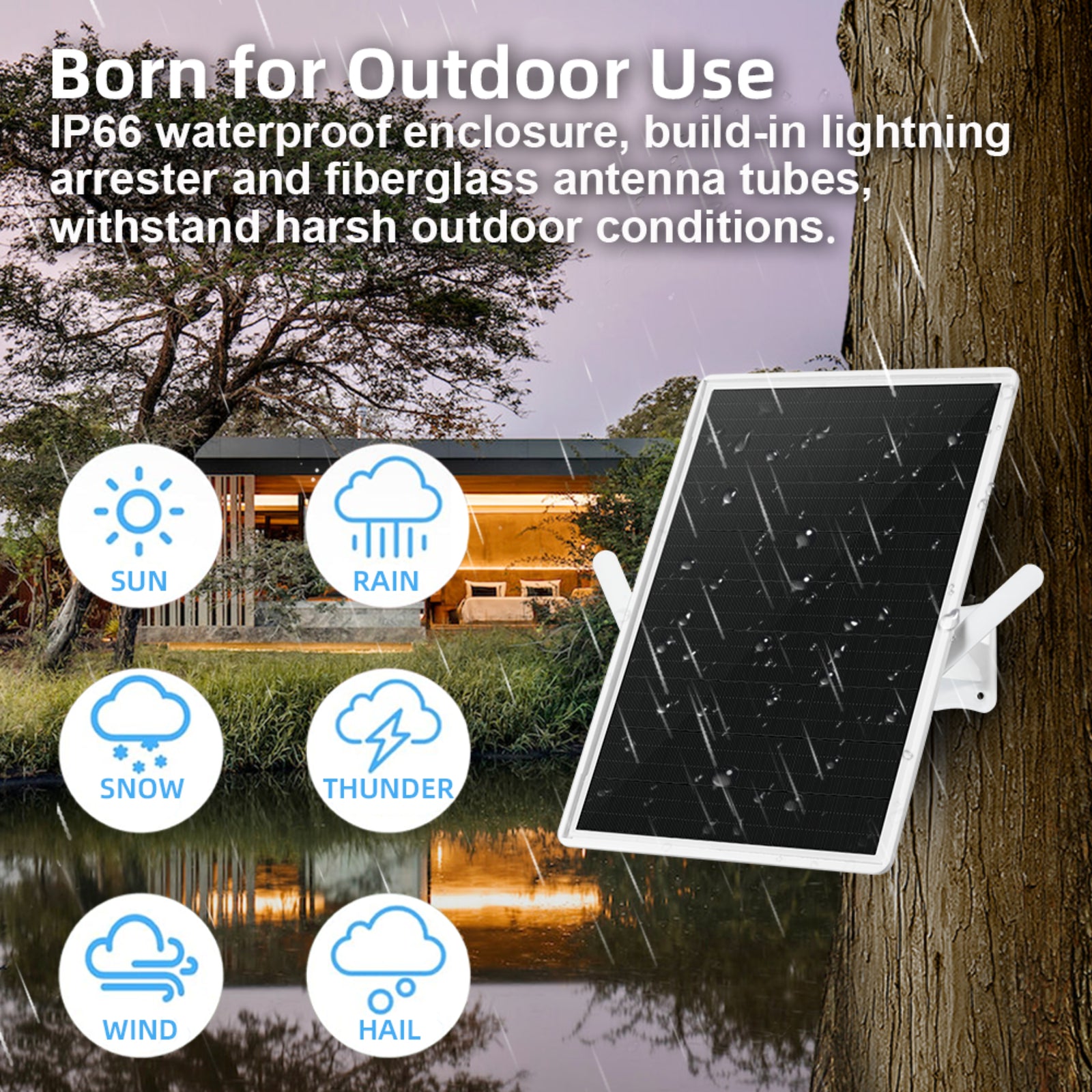 Solar WiFi Repeater 300Mbps 100m Outdoor Extender