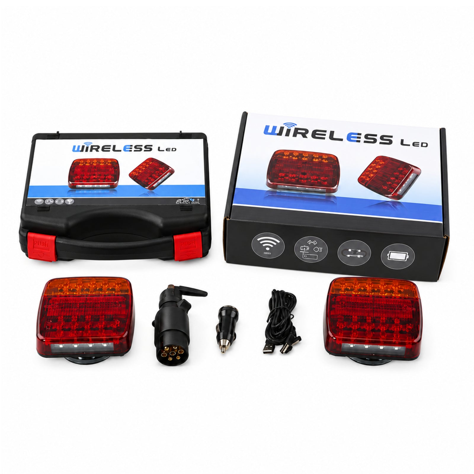 Wireless LED Trailer Light Kit Magnetic IP65 Set