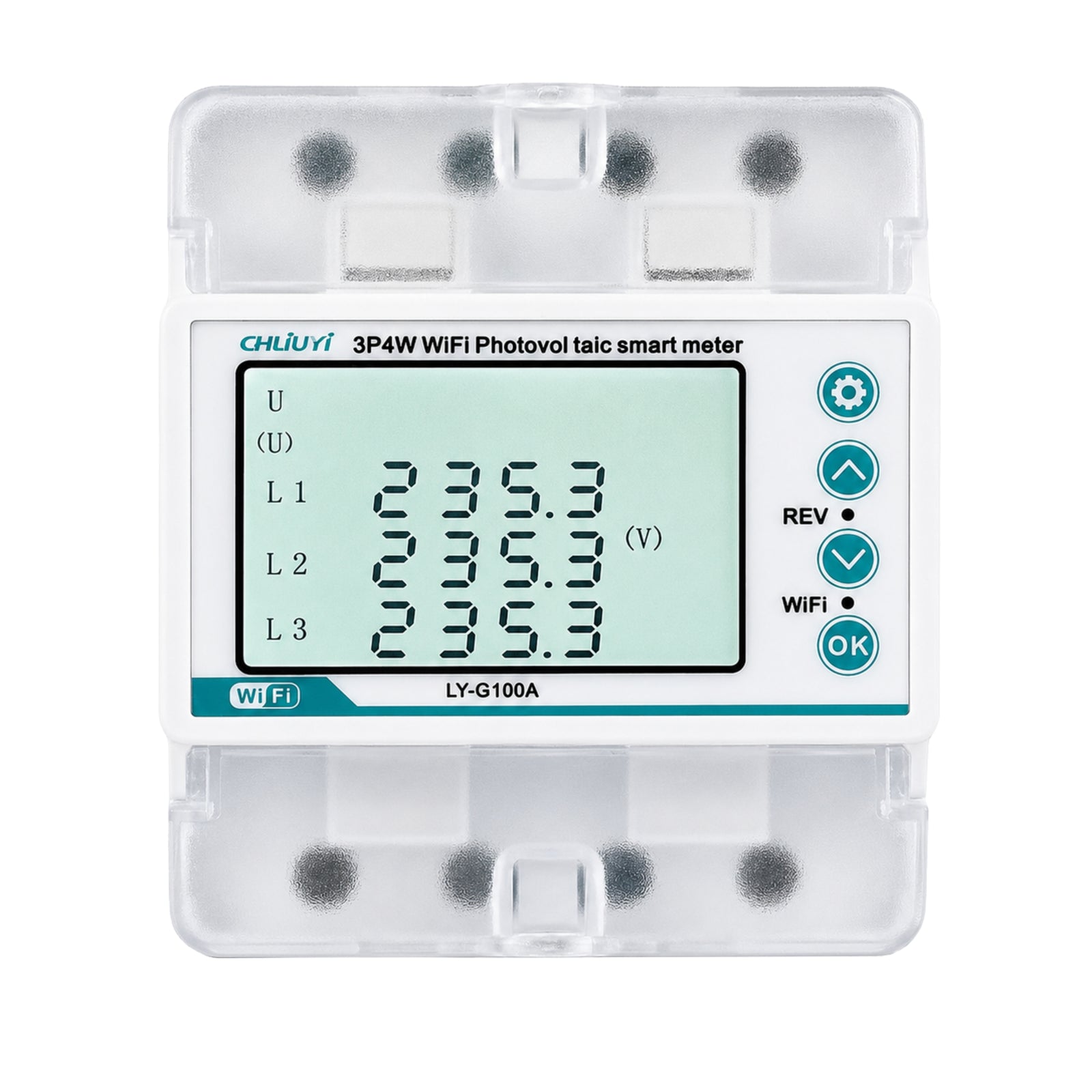 3-Phase 100A WiFi Smart Energy Meter with Solar Monitoring