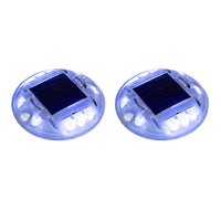 Solar LED Road Stud Blue Light 2 Pack
