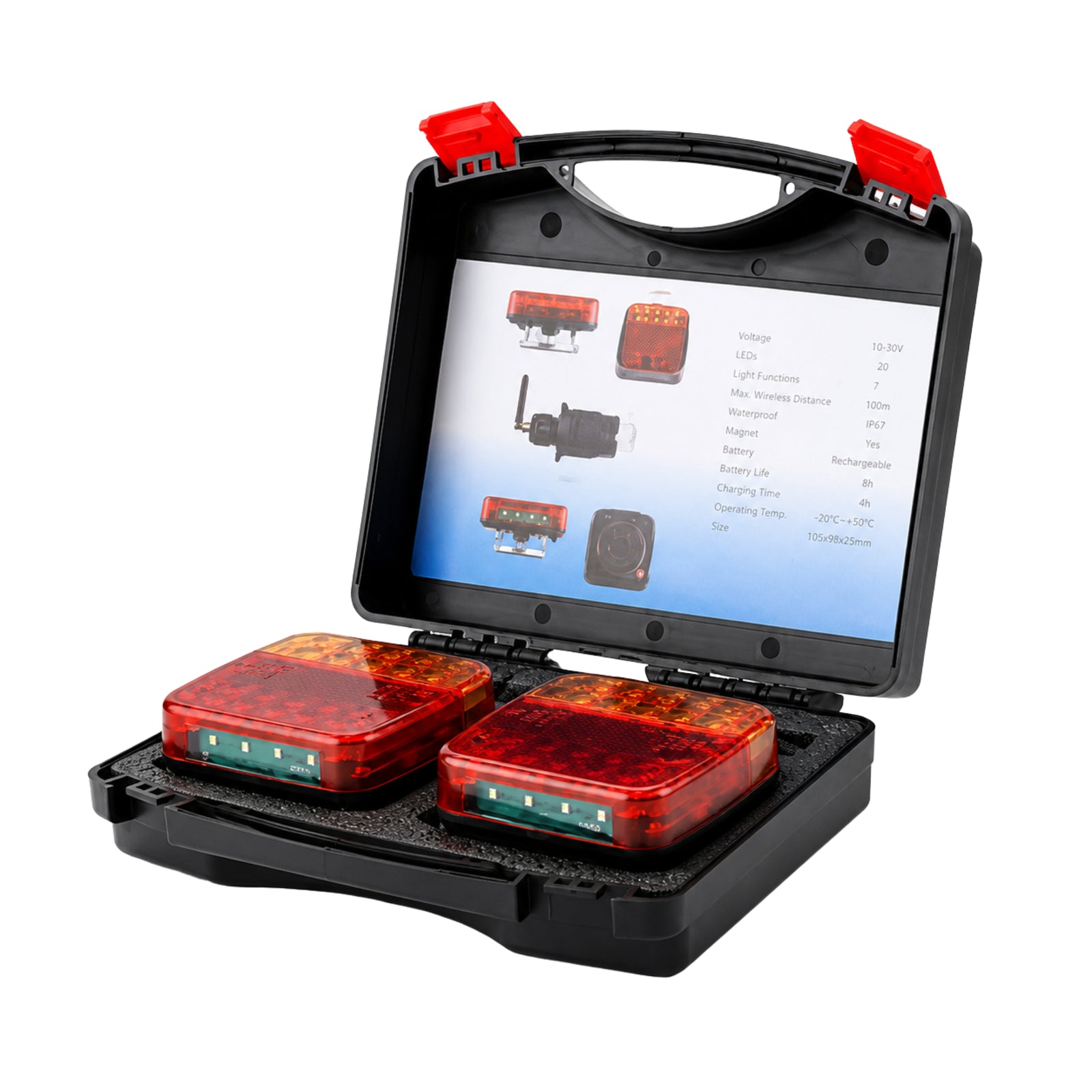Wireless LED Trailer Light Kit Magnetic IP65 Set