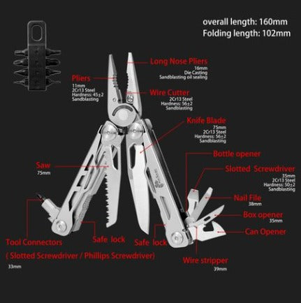 Multi-Tool MX2 | 12-in-1 Stainless Steel with Bits & Pouch | Agri Solsec - Image 5