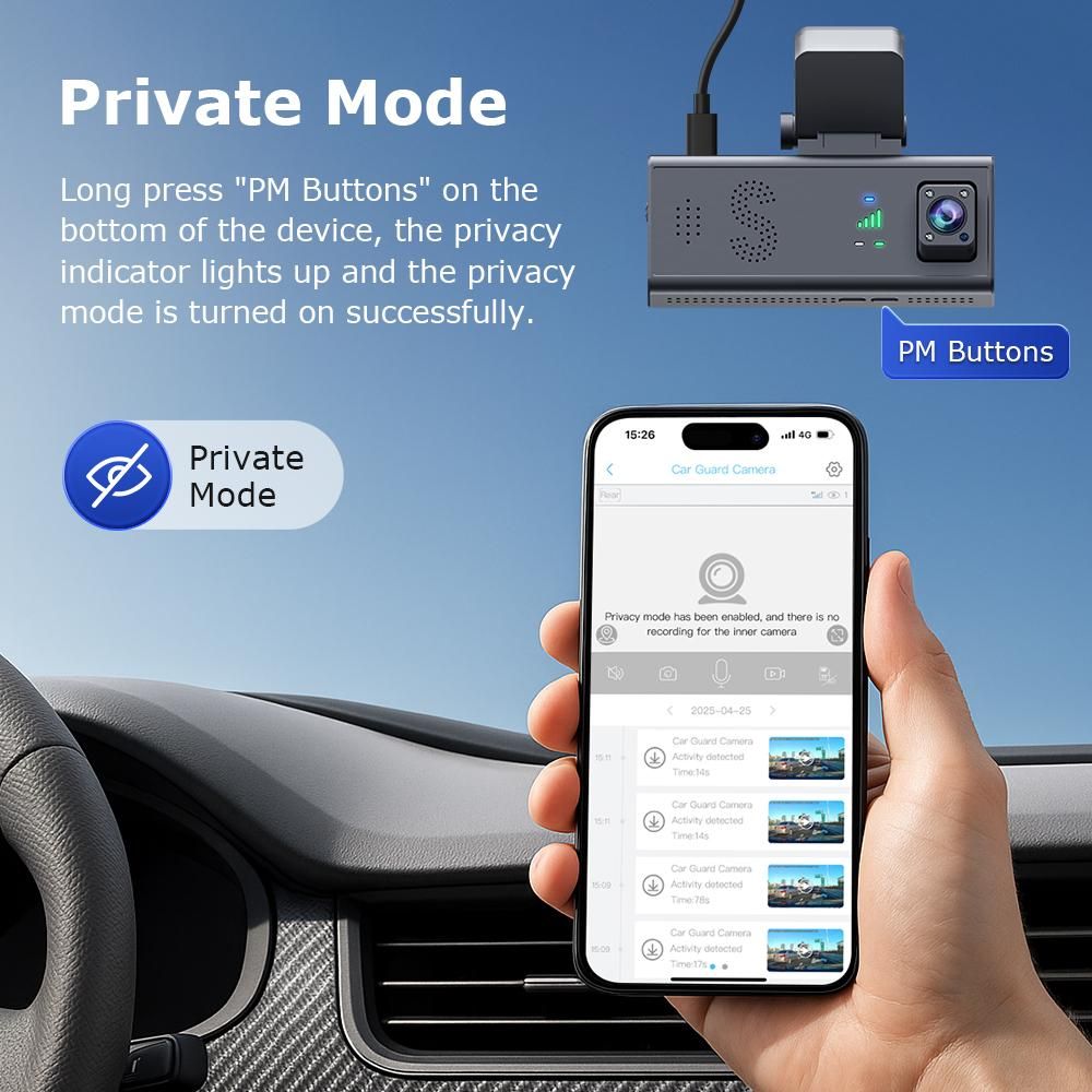 AGRI SOLSEC- 4G GPS Dual View Dash Cam with – SIMCARD and Memory
