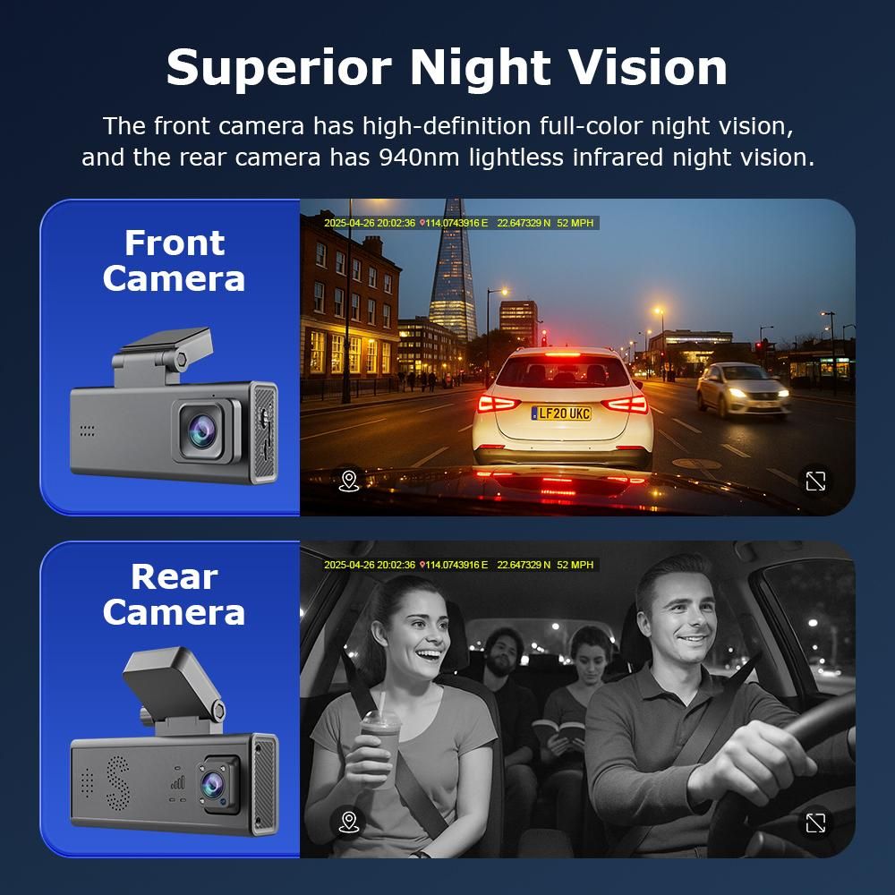 AGRI SOLSEC- 4G GPS Dual View Dash Cam with – SIMCARD and Memory